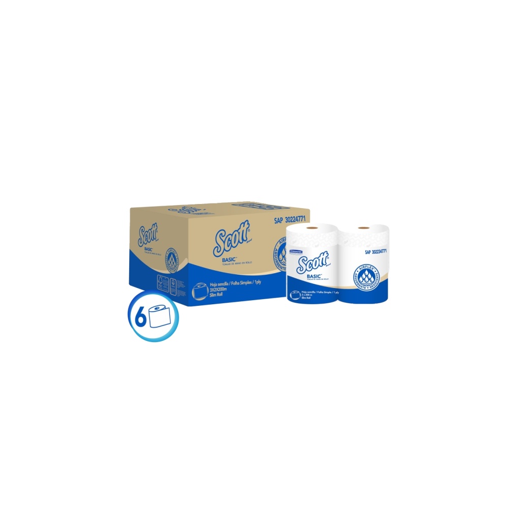 TOALLA DE MANOS SCOTT BASIC BLANCA  30224771/30245396  PC x 4 UND