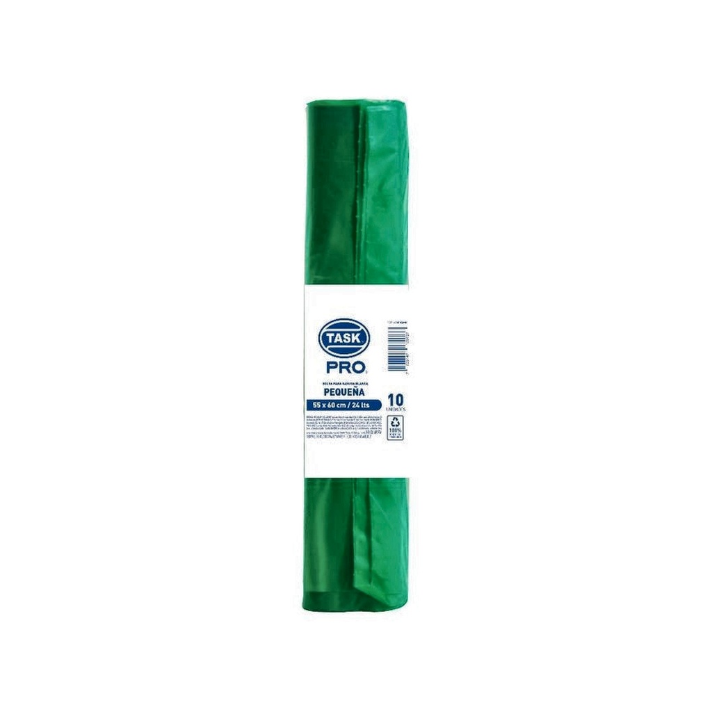 BOLSA BASURA VERDE TASK PRO  ROLLO 55 X 60 X 10 UND RF_1017076