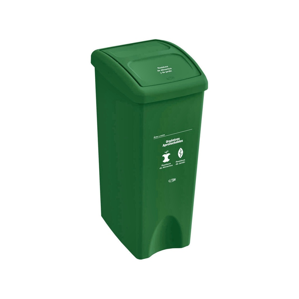 PAPELERA VAIVEN PLANA VERDE- ORGANICO APROVECHABLE 53L EMP 4 4-1042521_EMP 4