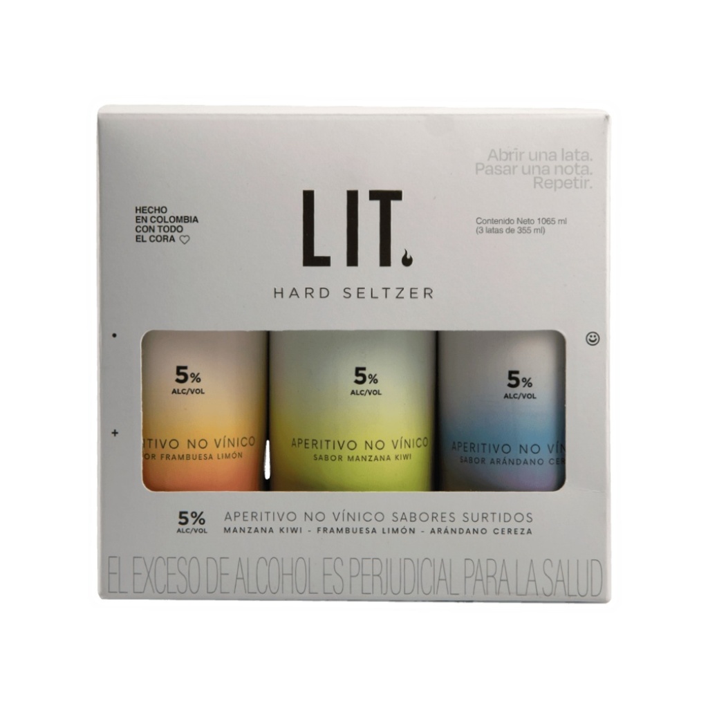 BEBIDA LIT HARD SELTZER SURTIDA x 355 cc C/U TREEPACK