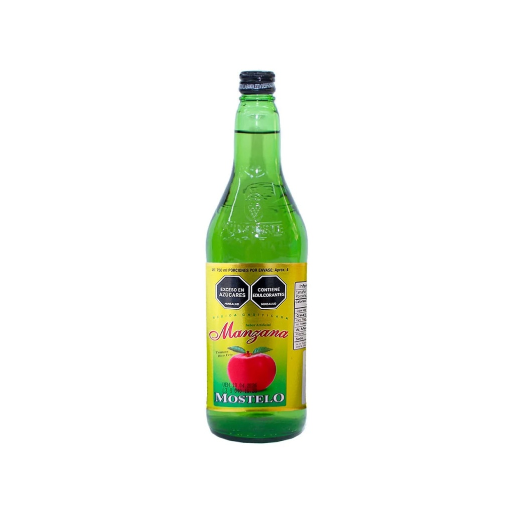BEBIDA GASIFICADA MOSTELO SABOR MANZANA x 750 cc N
