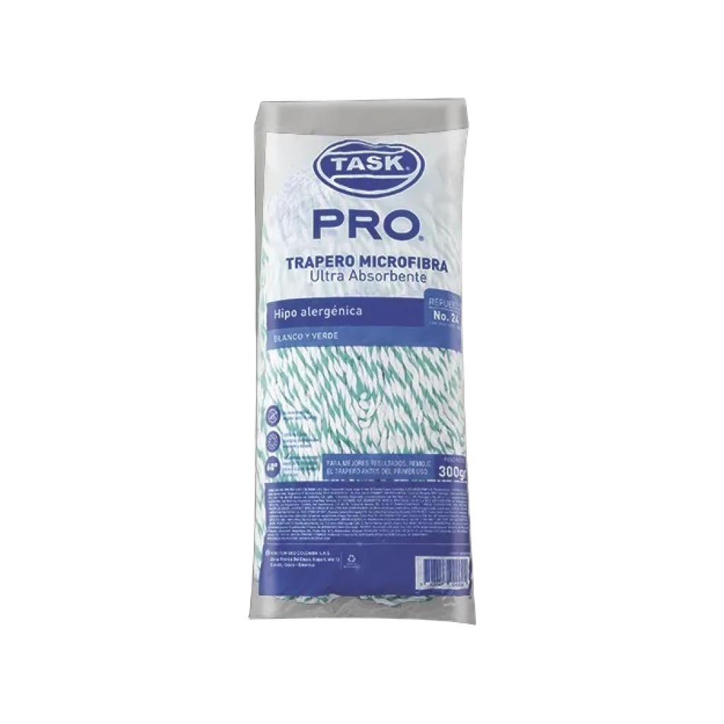 REPUESTO TASK PRO TRAPERO MICROFIBRA VERDE REF.300 RF_1004009/1102536
