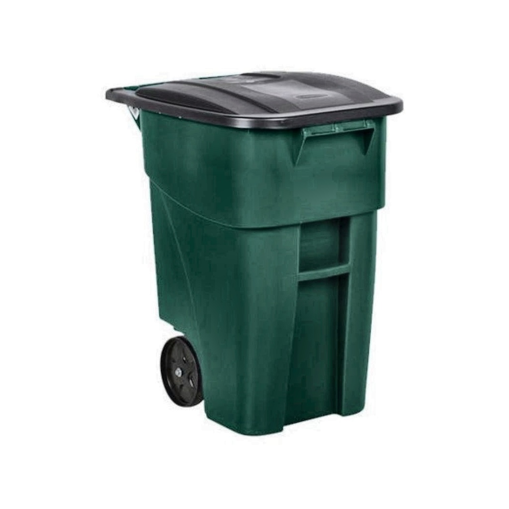CONTENEDOR BRUTE CON RUEDA Y TAPA 189L VERDE 1829411_NEG