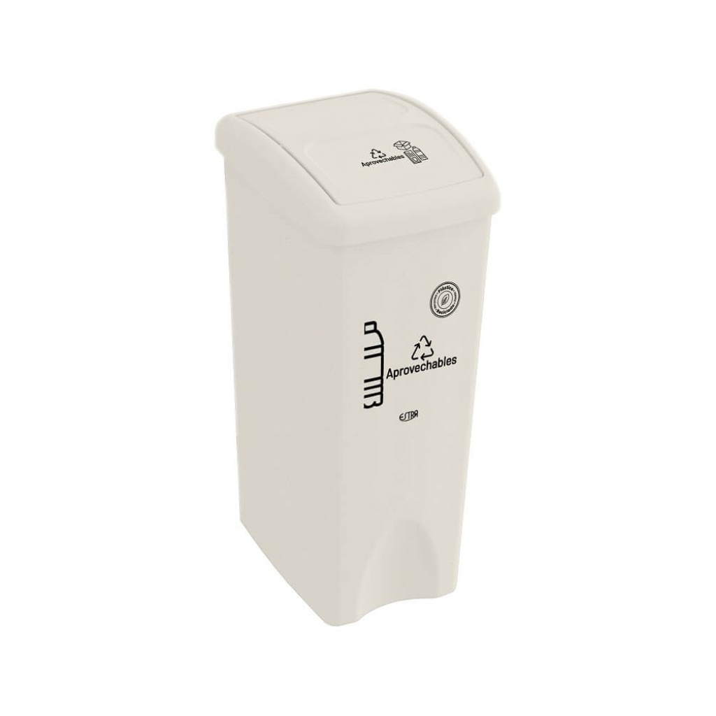 PAPELERA VAIVEN PLANA/53L/BLANCO MR- RECICLABLE APROVECHABLE // EMP4 4-1048889