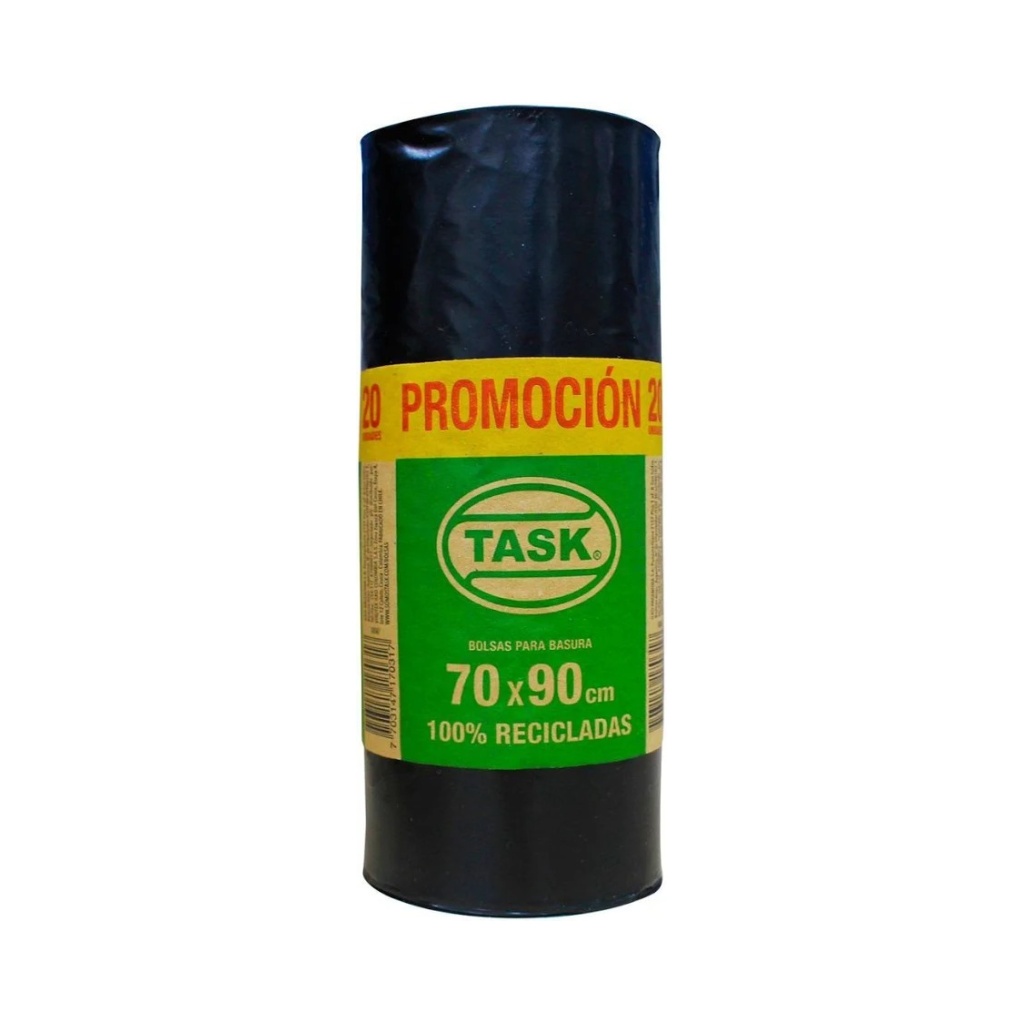 BOLSA BASURA MEDIANA TASK NEGRA CITRONELA 70X90X10 RF_1017284/1017046/1017120/1017106