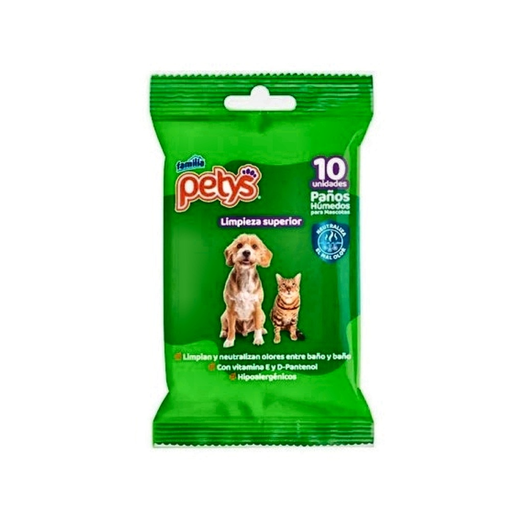 PANOS HUMEDOS PETYS LIMPIEZA SUPERIOR 10 UNDS