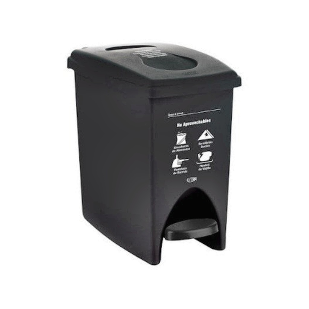 CANECA-PAPELERA ESCOBINS PEDAL/22L/NEGRO- NO APROVECHABLE- POLIALUMINIO 4-1050174_EMP4