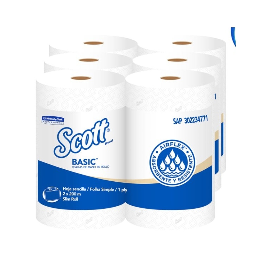 TOALLA DE MANOS SCOTT BASIC BLANCA 30224771/30245396 PC x 6 UND