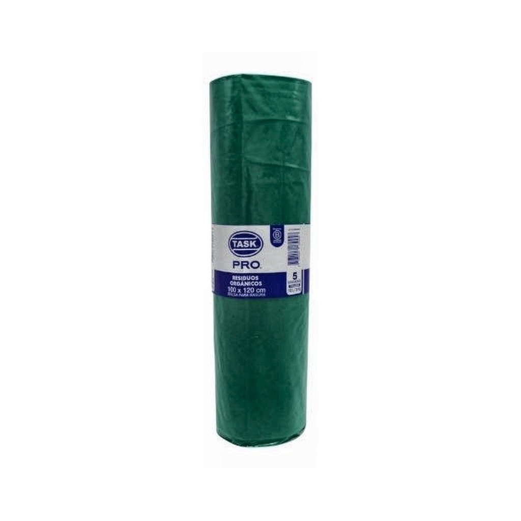 BOLSA BASURA VERDE TASK PRO ROLLO 100 X 120 X 5 UND  RF_1017245