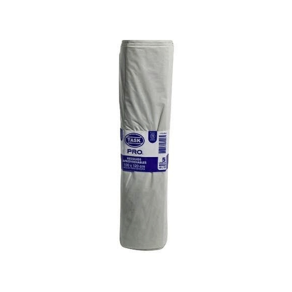 BOLSA BASURA  BLANCA TASK PRO ROLLO 100 X 120 X 5 UND  RF_1017246