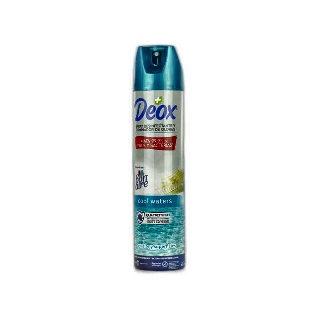 DEOX SPRAY DESINFECTANTE Y ELIMINADOR DE OLOR 400 ML AGUA DE VERBENA UNIDAD
