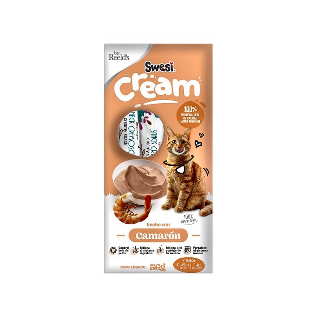 SWESI CREAM GATO SABOR CAMARRON PTN139 DISP x 4 UNDS