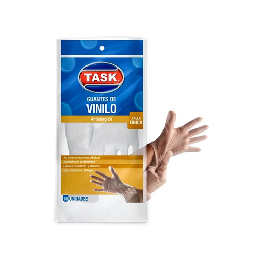 GUANTE VINILO TASK TALLA ÚNICA X10 RF_1330025