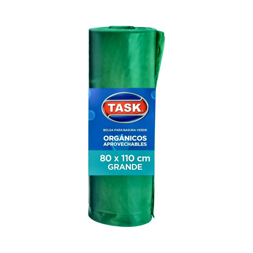BOLSA DE BASURA VERDE TASK PRO ROLLO 80 X 110 CMS X 10 UNDS RF_1017051/1017130/1017211