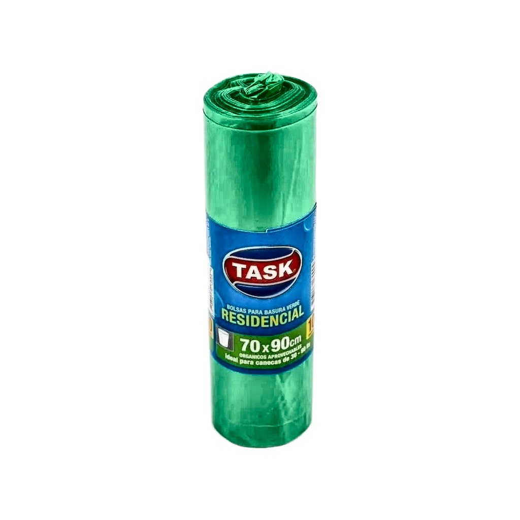 BOLSA BASURA TASK CIERRE FACIL VERDE 70X90 10 UDS RF_1017024