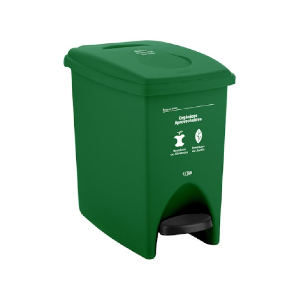 PAPELERA PEDAL VERDE ORGANICO APROVECHABLE 10 L 4-1042555_EMP 4