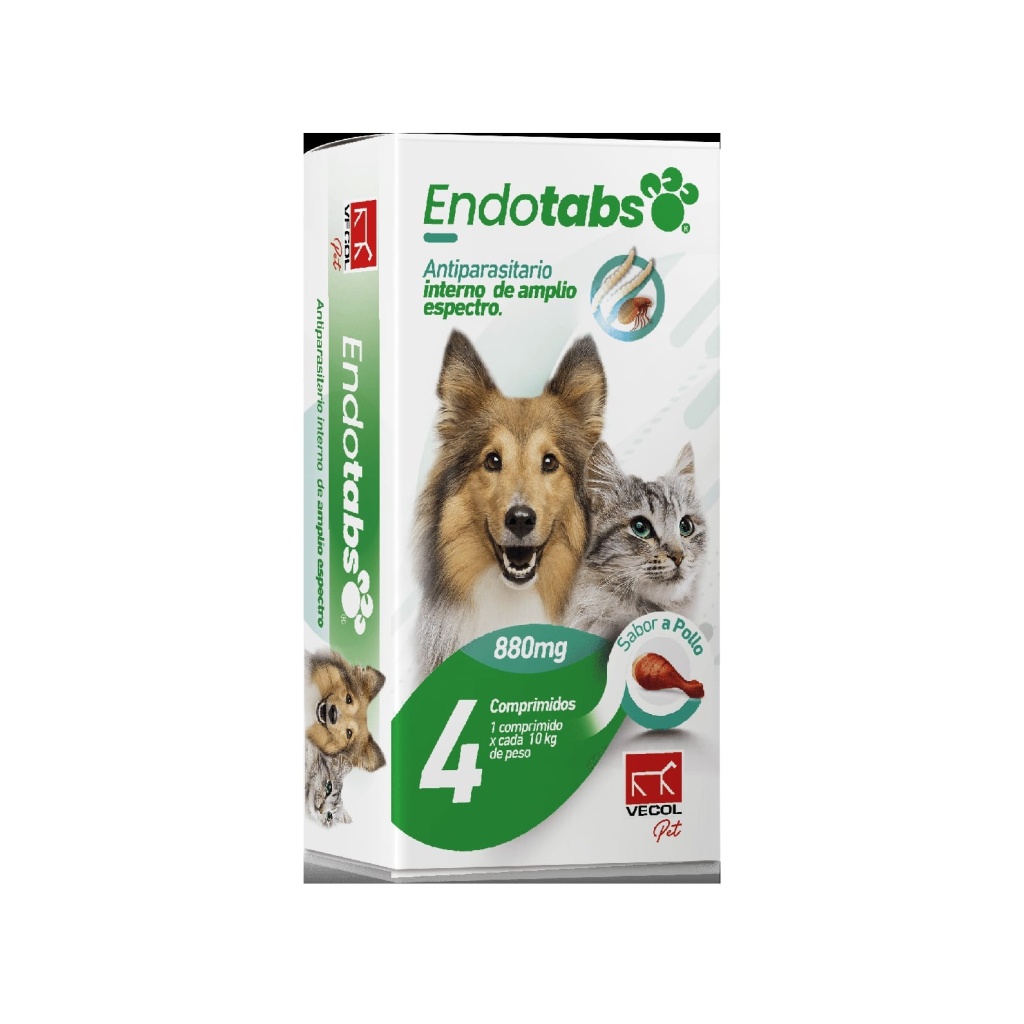 ENDOTABS MEDIANOS ANTIPARASITARIO 880 MG 7010038 DISP x 4 CAP