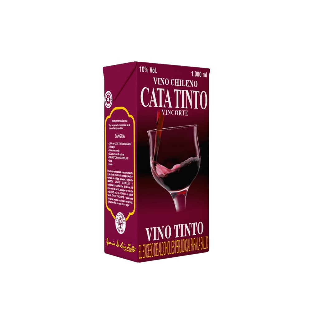 VINO TINTO CATA VIEJA SIN TAPA x 1000 cc TETRAPACK
