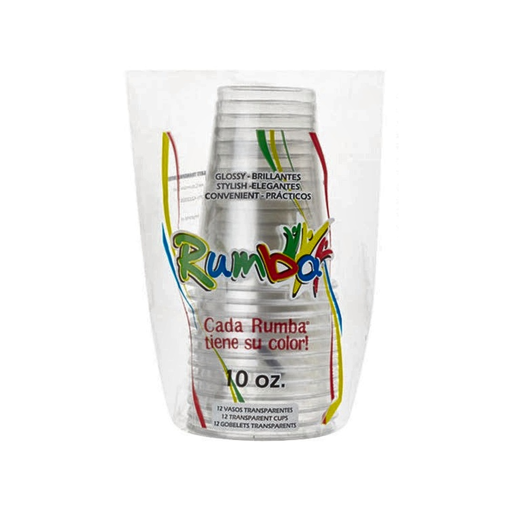 VASOS 10 OZ TRANSP RUMBA RLL X 12UND