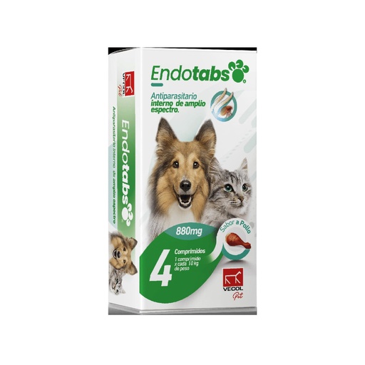 ENDOTABS MEDIANOS ANTIPARASITARIO 880 MG 7010038 DISP x 4 CAP