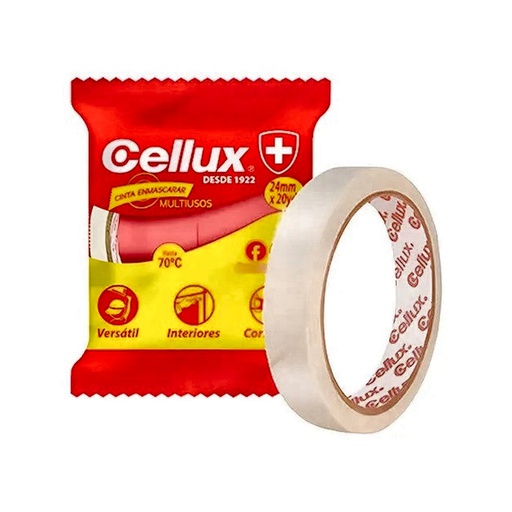 CINTA ENMASCARAR CELLUX MULTIPROPOSITO C-563 18MM x 20YDS UNIDAD