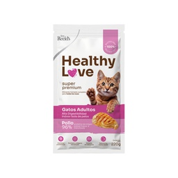 [2960034] HEALTHY LOVE GATOS ADULTOS SABOR POLLO PTN9 BOL X 220 GR